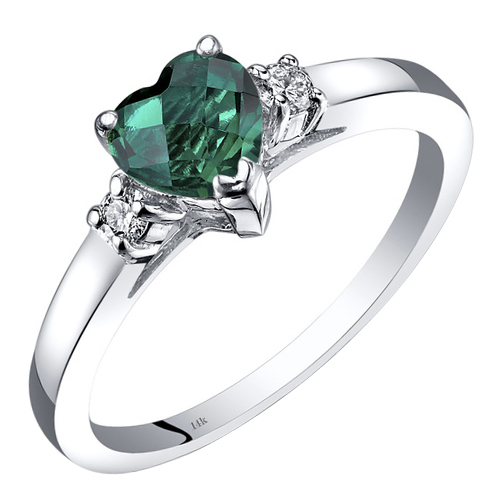 Smaragdherz in einem charmanten Goldring mit Diamanten Adalicia