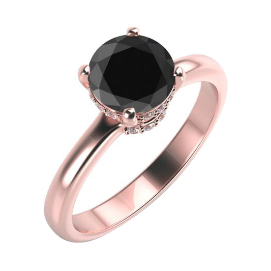 Verlobungsring mit schwarzem und weißen Diamanten Xela 59255