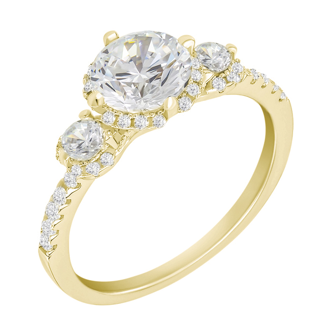 Goldener Verlobungsring mit Diamanten Wirk 59295