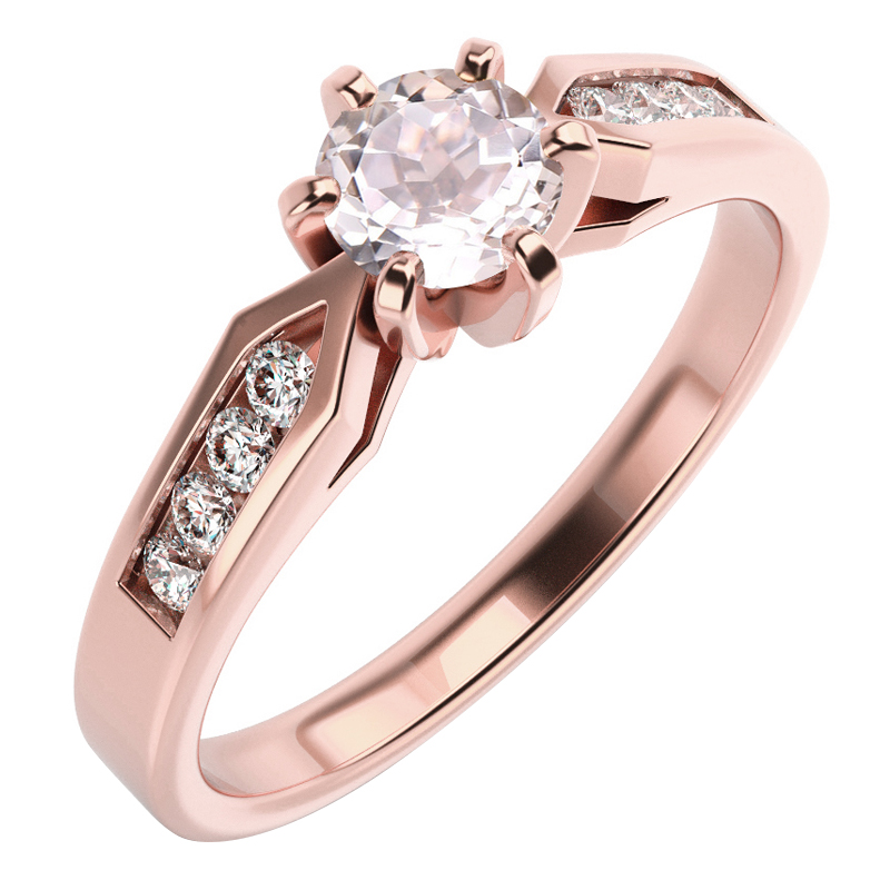 Rosegold Morganit Ring mit Diamanten 59355