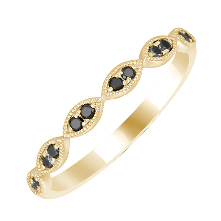 Zarter Eternity-Ring aus Gold mit schwarzen Diamanten Chaba 59595