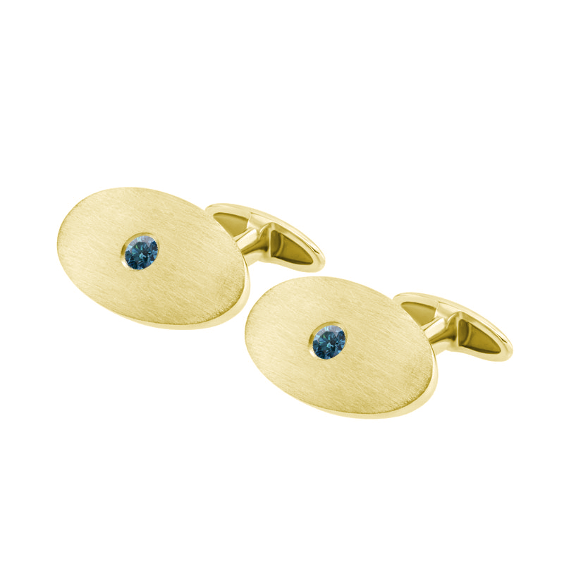 Manschettenknöpfe aus Gold mit blauen Diamanten Obert 60225
