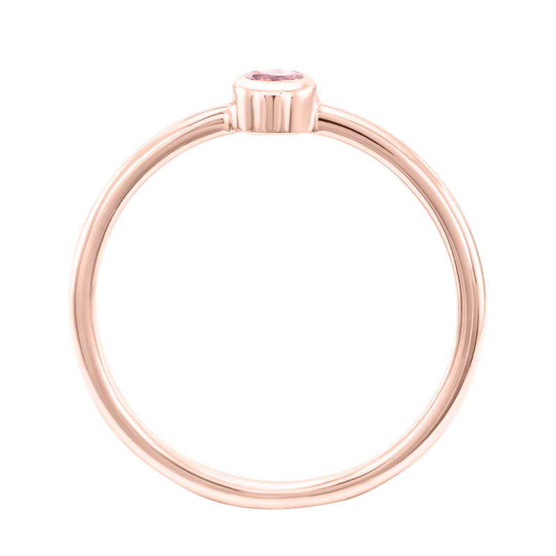 Goldener minimalistischer Ring mit Morganit Camellia 61925