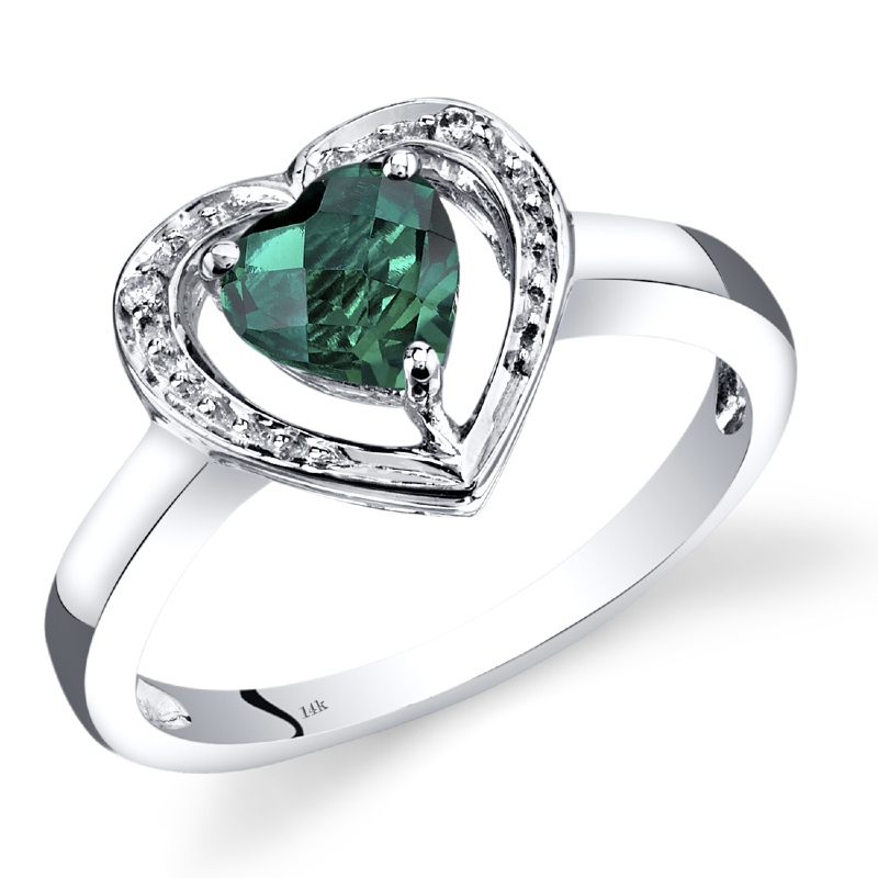 Goldener Ring mit Smaragd in Herzform und Diamanten Liola