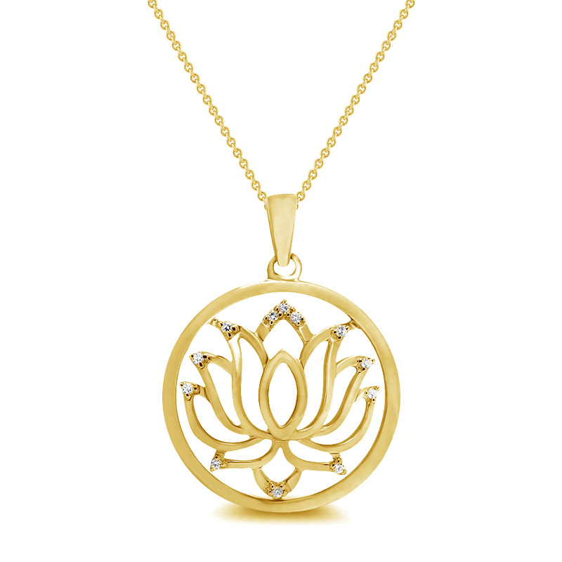 Lotus aus Gold mit Diamanten Yule 68105