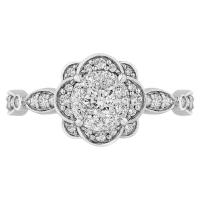 Verlobungsring in Blütenform mit synthetischen Diamanten Jazlyn