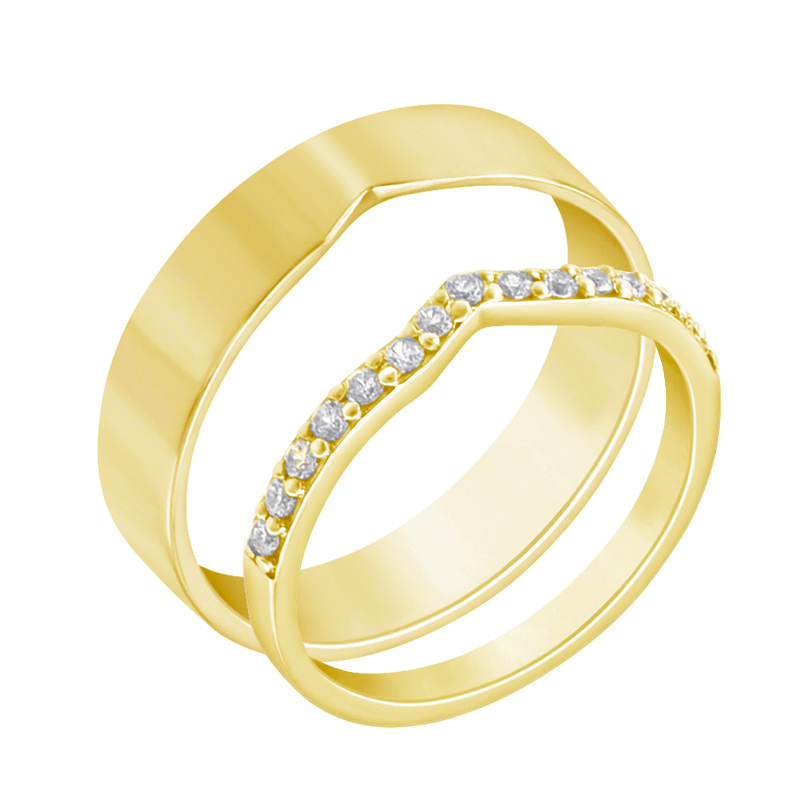 Goldene Eheringe mit Diamanten Marveille 70775