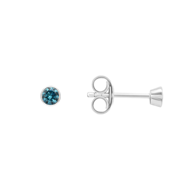 Bezel Ohrringe aus Platin mit blauen Diamanten Tofine 71455