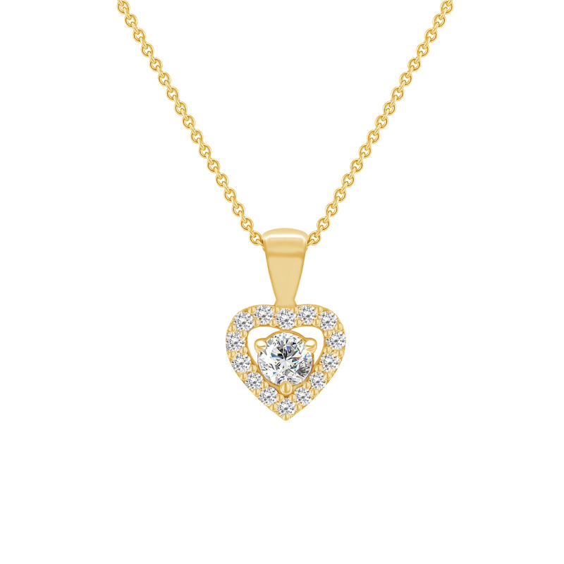 Elegante Halskette mit Diamanten-Herz im Halo-Stil Delma 73305