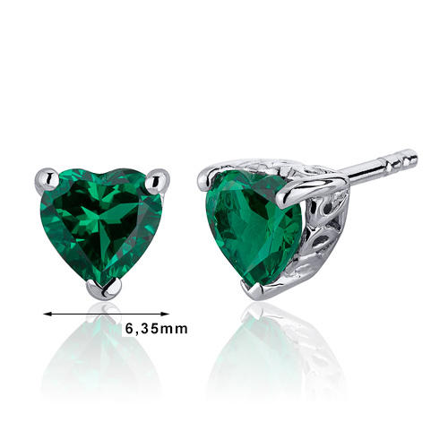 Silberne Ohrringe mit simulierten Smaragden Ila 74535
