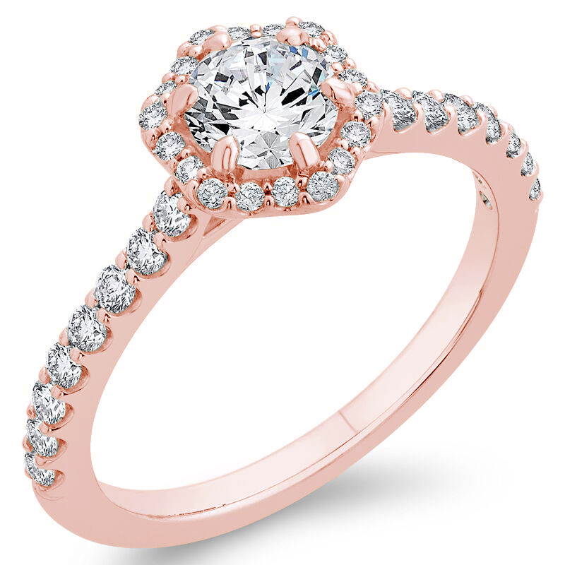 Verlobungsring aus Rosegold mit Diamanten 75985