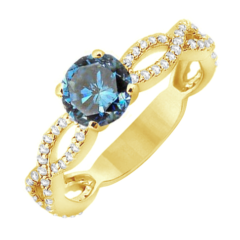 Einzigartiger Verlobungsring mit blauem Diamant Ganendra 79305