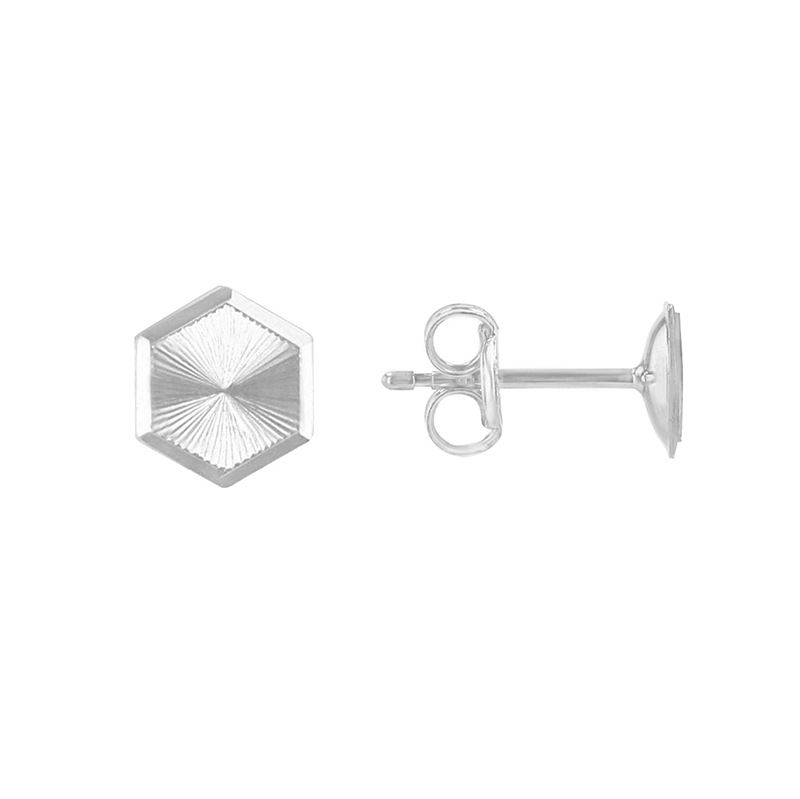 Goldene Ohrringe in Hexagon-Form 84115