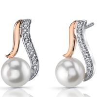 Silberne Ohrringe mit weißen Perlen Lamesi