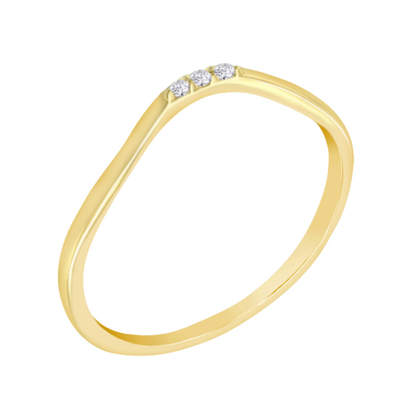 Minimalistischer goldener Ring mit drei Diamanten Dottie