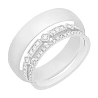 Eheringe aus Eternity-Ring mit Lab Grown Diamanten und einem breiten flachen Ring Ward
