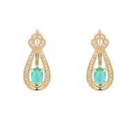 Goldene Smaragd-Ohrringe mit Diamanten Keisha