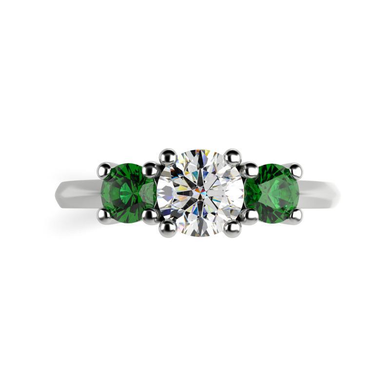 Verlobungsring mit Diamanten und Smaragden Rita 11426