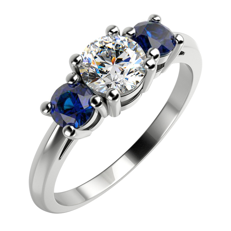 Verlobungsring mit Diamanten und Saphiren Rita 11436