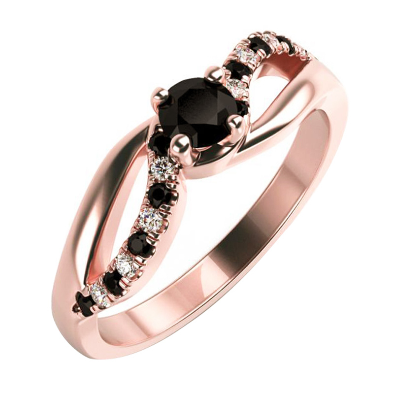 Verlobungsdiamant mit schwarzen und weißen Diamanten Ewie 119346