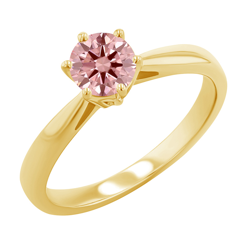 Verlobungsring mit einem zertifizierten Fancy Pink Lab Grown Diamanten Sati 124986