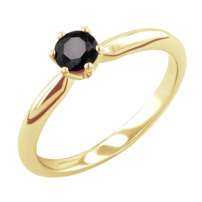 Goldener Verlobungsring mit schwarzem Diamant Mala 125606