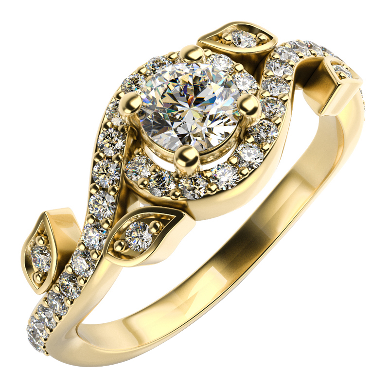 Goldener Vintage-Ring mit Diamanten Gario 12756