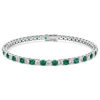 Tennisarmband mit Lab Grown Smaragde und Diamanten Vekic