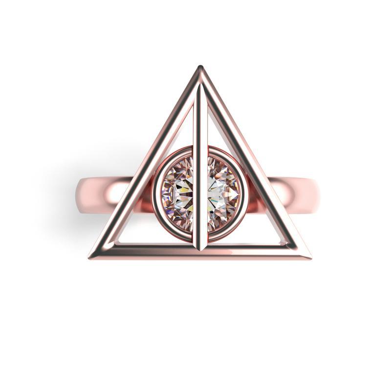 Magischer Goldring Harry Potter mit Diamant 16036