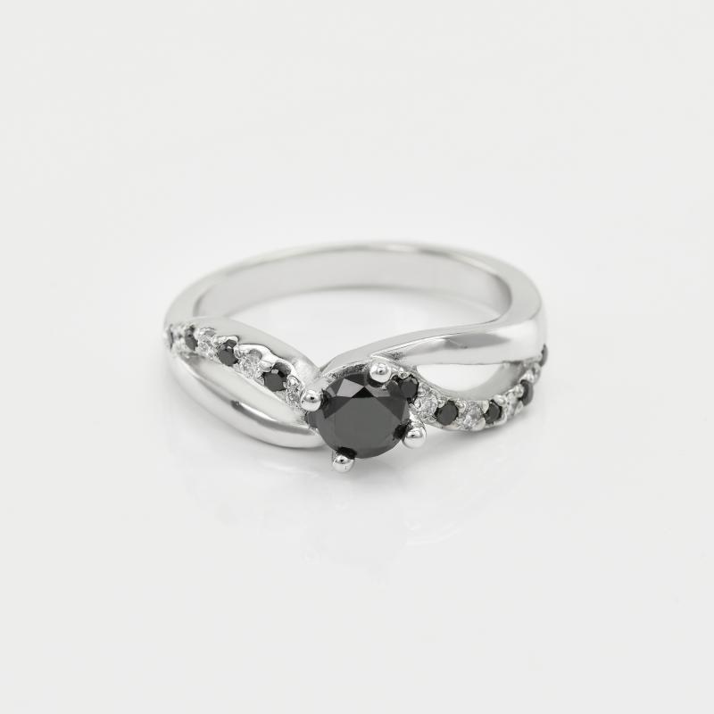 Verlobungsdiamant mit schwarzen und weißen Diamanten Ewie 18256