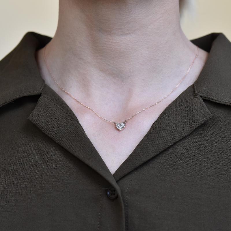 Diamant-Halskette in Herz-Form Sie