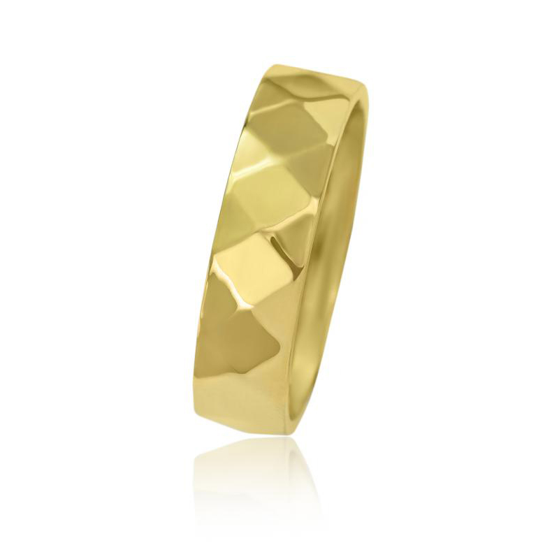 Design Eheringe aus Gold mit Muster Becy 21506