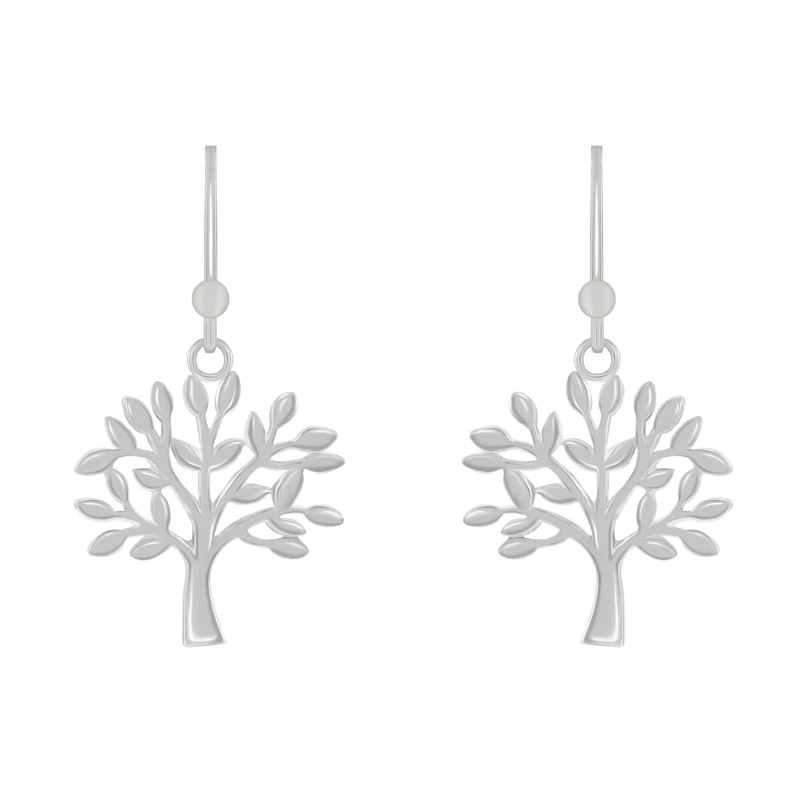 Silberne Ohrringe in Baumform