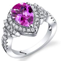 Ring in Silber mit rosa Saphir und Zirkonia Milades