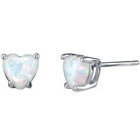 Goldene Ohrringe mit Opalen in Herzform Kaciah