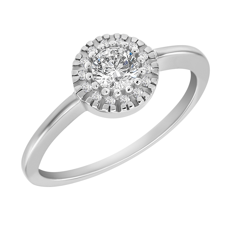 Verlobungsset mit Halo Ring und Diamanten Lieta 24356