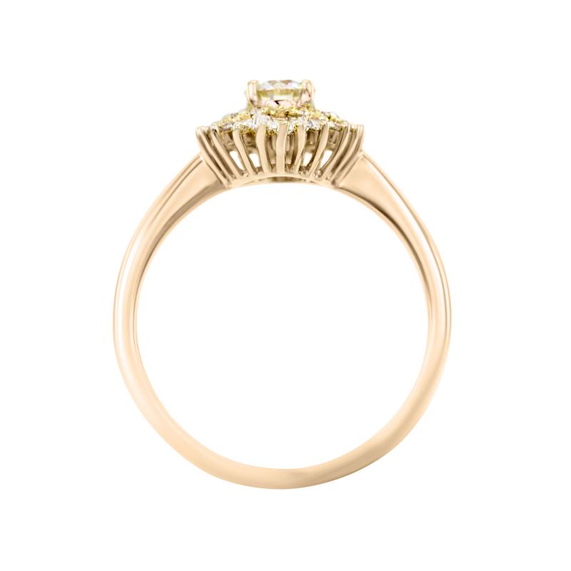 Einzigartiger Verlobungsring aus Gold mit Moissanit und Diamanten Deizy 24446
