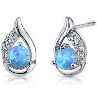 Silberne Ohrringe mit blauen Opalen Edily