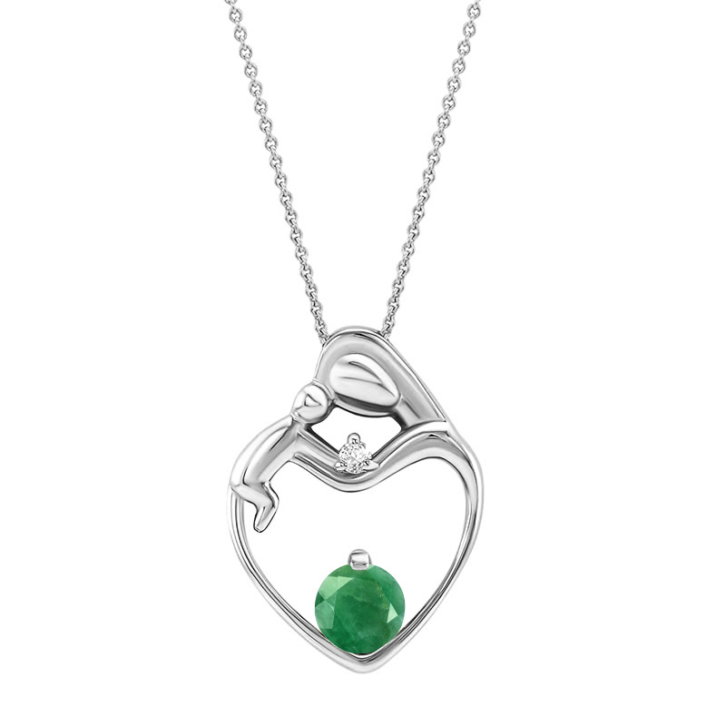 Anhänger Mutter und Kind mit Smaragd und Diamanten Ella 29526