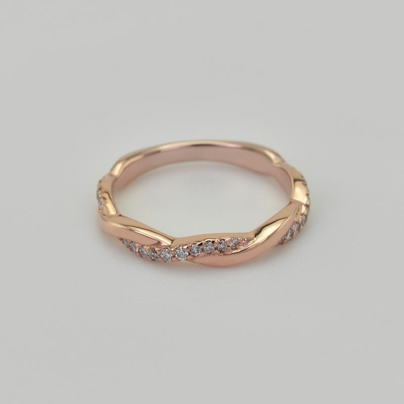 Einzigartiger Ehering mit Diamanten und klassischer Court Ring Lau 31276