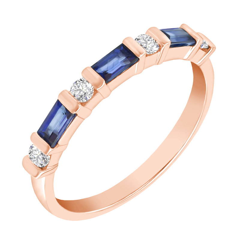 Eleganter Goldring mit Saphiren und Diamanten halbbesetzt Ailee 35306
