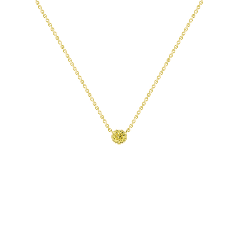 Minimalistische Halskette mit gelben Diamanten Glosie 36856