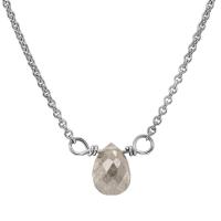Goldene Halskette mit grauem Diamanten-Tropfen Vebrina