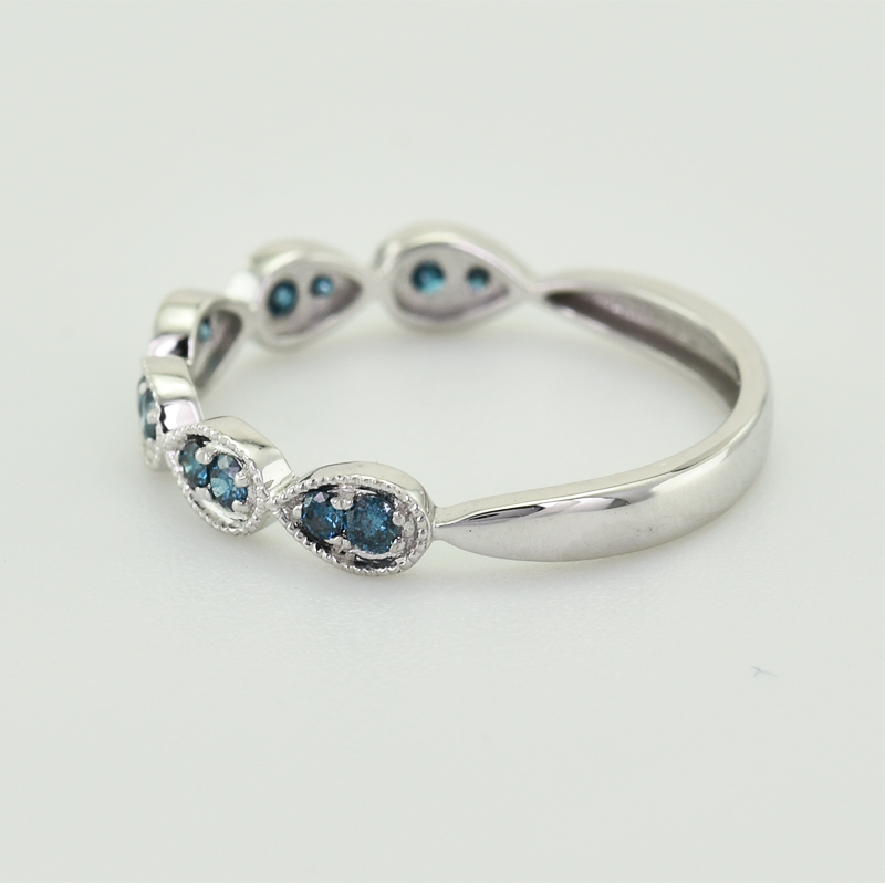 Halb-Eternity Ring mit blauen Diamanten Lacy 41116