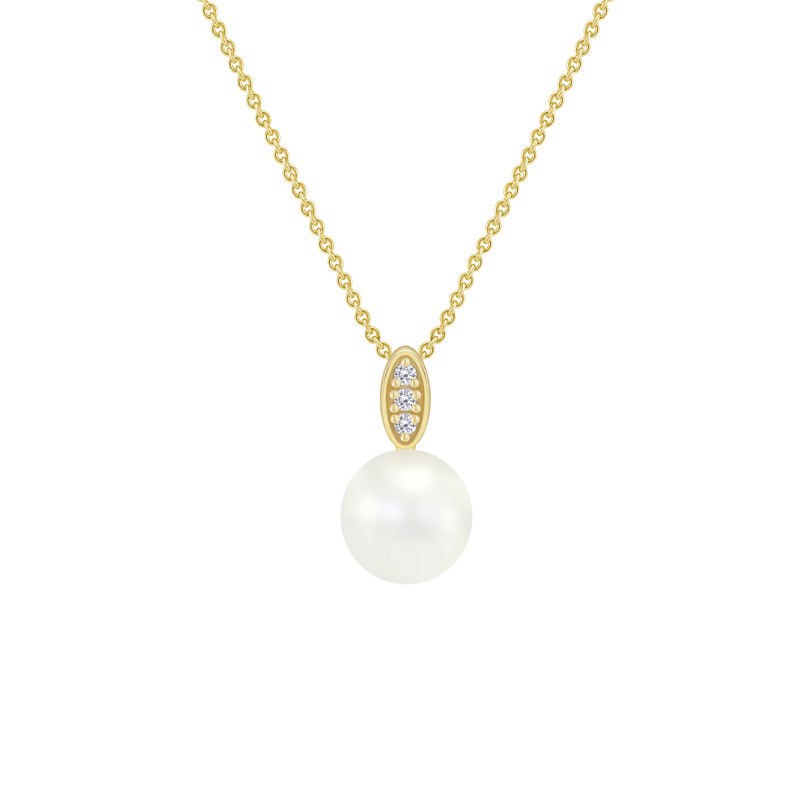 Goldene Perlenkette mit Diamanten Alixa 42486