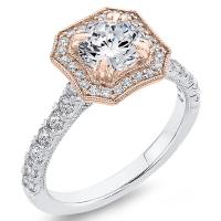 Goldener Verlobungsring mit Diamanten im Halostil Persephone