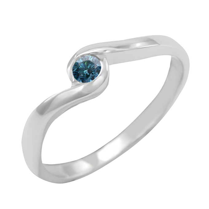 Zauberhafter Verlobungsring mit blauem Diamanten