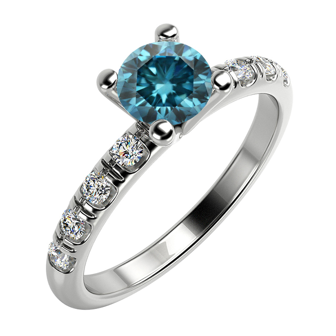 Verlobungsring mit blauem Diamanten 