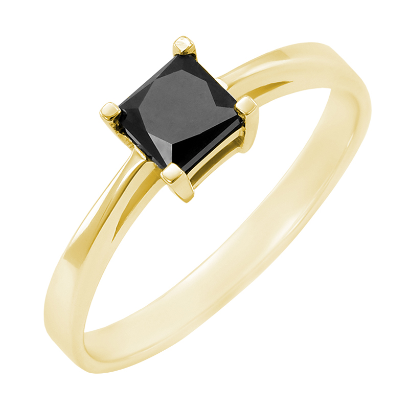 Eleganter Verlobungsring mit schwarzem Prinzess-Diamant Unnati 59806