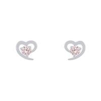 Silberne Ohrringe in Herzform mit Morganiten Erlea